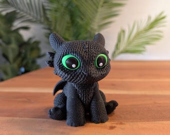 3D Printed Dragon Figurine: Mythical Fantasy Sculpture, Desk Decor
