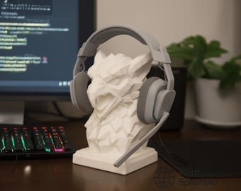 Griffon Headphone Stand 3D Printed Headset Holder Fantasy Desk Decor Gaming Accessory