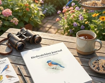 Diario de observación de aves personalizado con azulejo oriental / Cuaderno de campo personalizado y bitácora de naturaleza