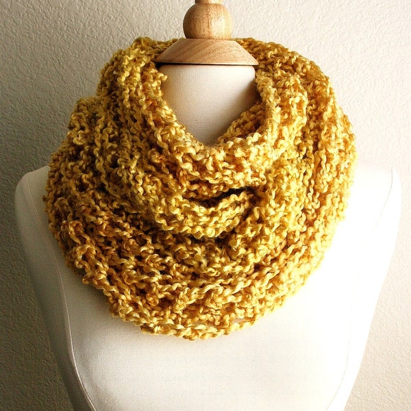 Sale -  BEACHCOMBER INFINITY SCARF  - Warm, soft & stylish scarf rich in texture - Sunset Gold