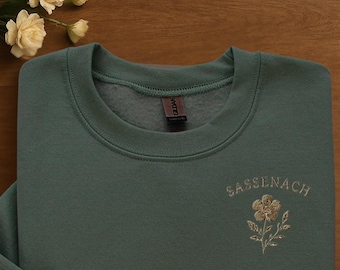 Embroidered Sassenach Sweatshirt | Outlander-Inspired Cozy Crewneck | Embroidered Outlander Jumper