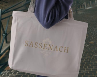 Sassenach Large Tote Bag | Outlander Fan Gift | Ode to Jamie & Claire Fraser