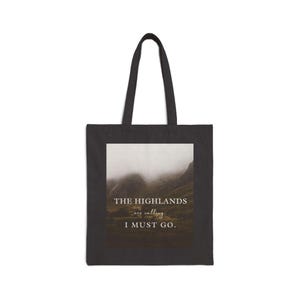 Highlands Calling Cotton Tote Bag: Scottish Landscape Shopping Bag image 3