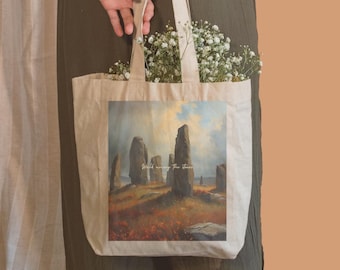 Craigh Na Dun Tote Bag: Outlander Inspired Cotton Canvas Shopping Bag