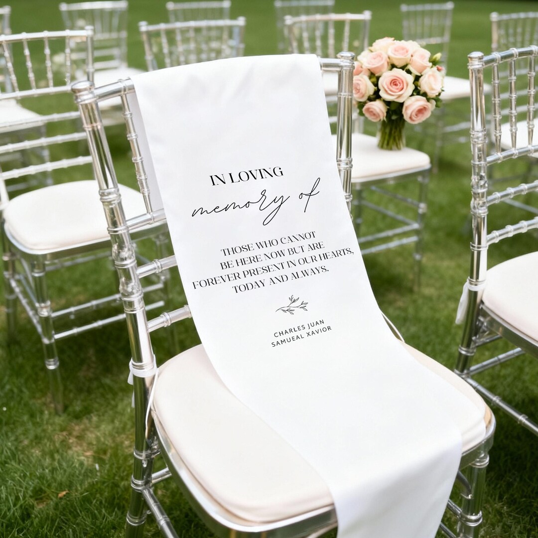 In Memory Chair In Loving Memory Chair Banner – Wedding Ceremony Canvas Sign for ...
