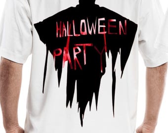 Halloween Party T-Shirt - Scary Grim Reaper Graphic Tee - Men's Halloween Shirt - Spooky Halloween Costume Shirt - Horror Halloween T-Shirt