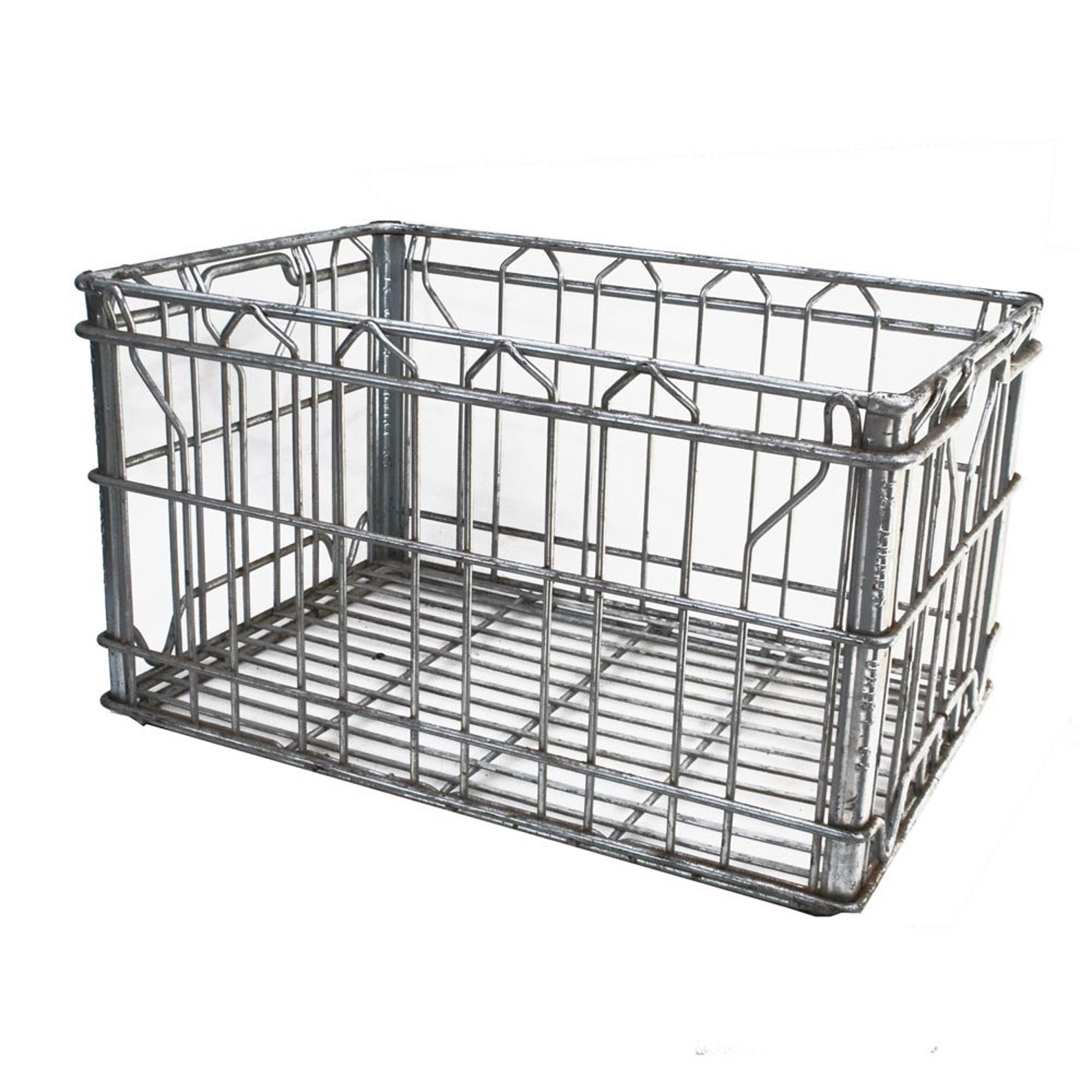 Metal Dairy Crate / Wire Milk Crate / Wire Crate / Adams Dairy Etsy