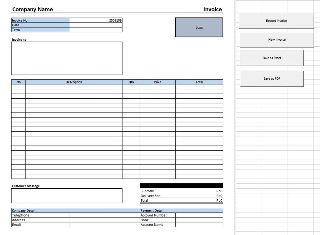 Eta E Invoices Excel.pdf Automated Invoice With Customer Base (excel Macro Save as PDF) - Etsy