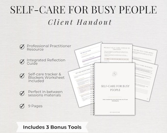 Self-Care for Busy People Printable Workbook | Micro Self-Care Menu & Habit Tracker | Overcome Burnout and Guilt | Therapy and Coaching Tool