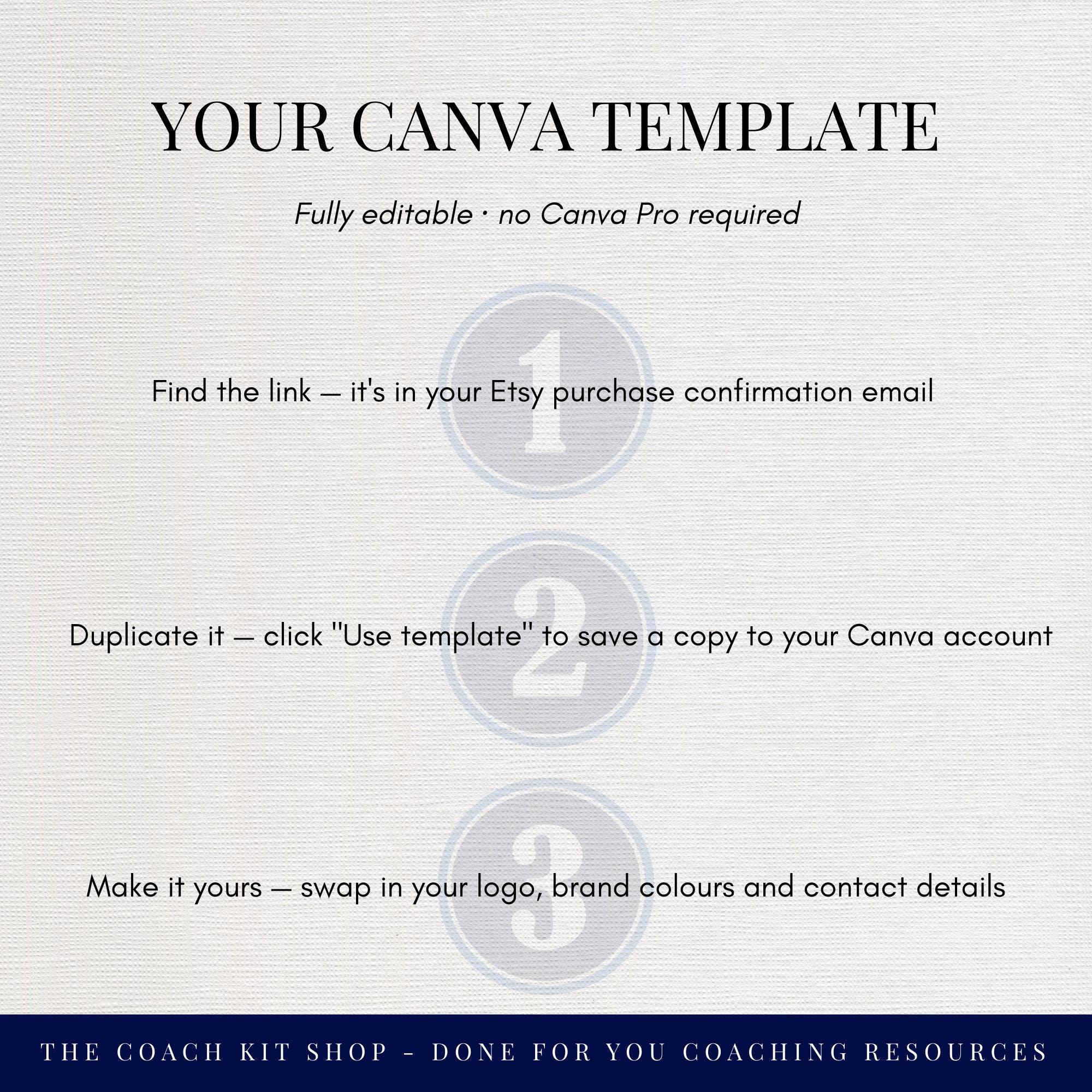 Coaching Invoice Templates Bundle, 5 Editable Canva Designs, Session ...