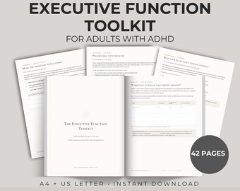 ADHD Executive Function Workbook for Adults: Executive Dysfunction Worksheets