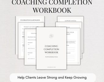 Coaching Completion Workbook, Client End of Programme Reflection & 90-Day Action Plan, Editable Canva Template for Coaches
