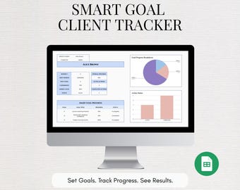 SMART Goal Tracker for Coaches | Life Coach Client Goal Planner | Google Sheets Template | Coaching Progress Tracker | Editable Spreadsheet