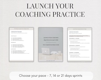 Coaching Business Planner | 7-21 Day Launch Guide | Life Coach Startup Action Plan PDF