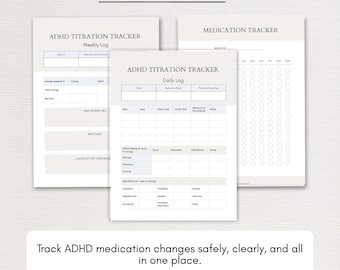 ADHD Medication Titration Tracker, Dose Side Effects Log (Digital Download)