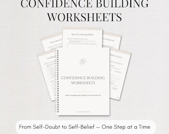 Life Coach Confidence Building Worksheets, Self Esteem Mental Health Workbook, Social Anxiety CBT Tool, Minimalist Professional Canva PDF