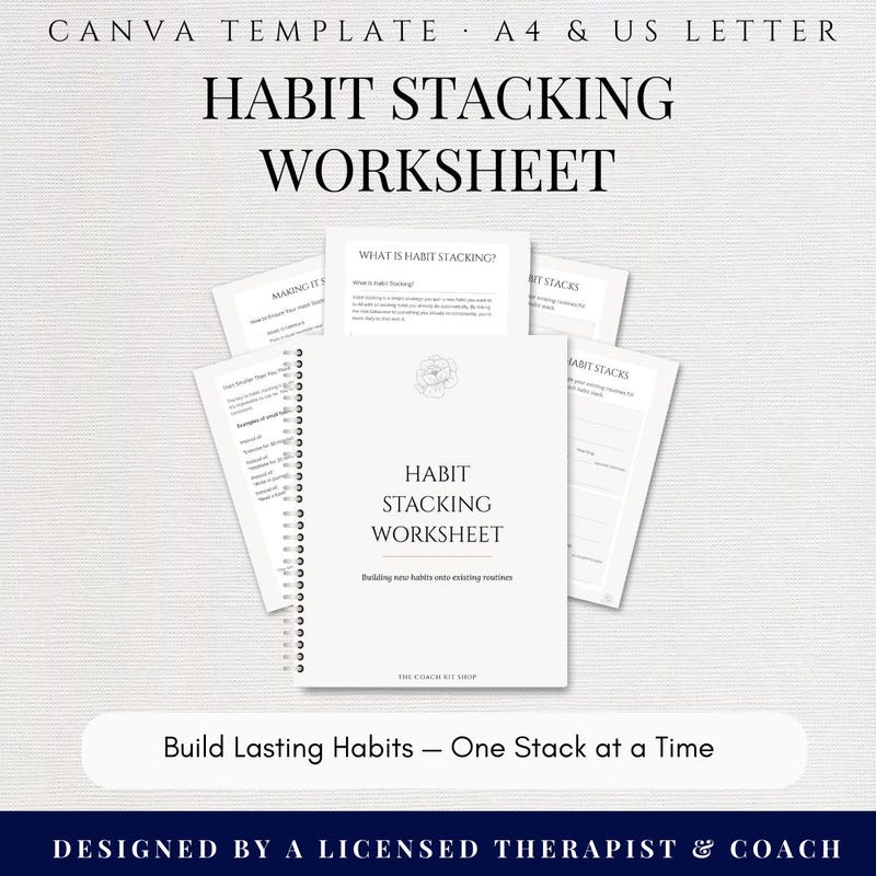 Habit Stacking Worksheet.pdf Habit Stacking Printable - Etsy