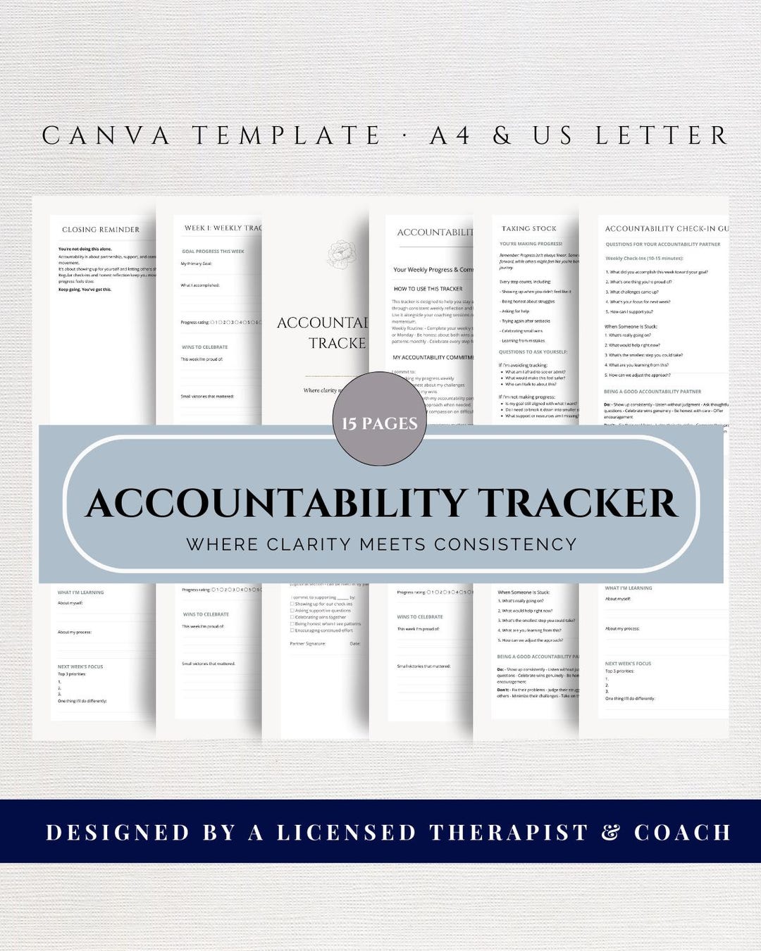 Accountability Tracker Coaching Client Progress Journal Life Coach ...