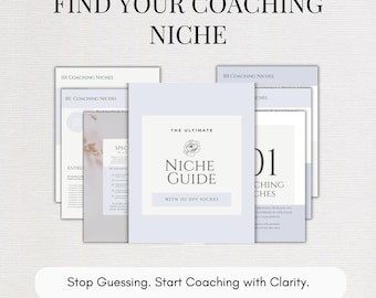 Coaching Niche Workbook, 101 Profitable Ideas, Business Strategy Guide, Editable Canva Template, A4 & US Letter