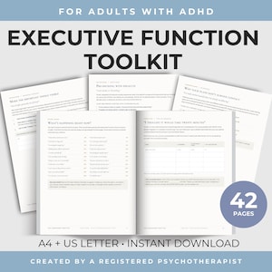 ADHD Executive Function Workbook for Adults: Executive Dysfunction Worksheets