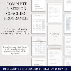 Complete 6-Session Coaching System | Life Coach Business Toolkit | Coaching Program Templates | Worksheets & Tools