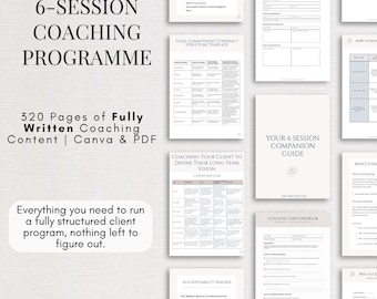 Complete 6-Session Coaching System | Life Coach Business Toolkit | Coaching Program Templates | Worksheets & Tools