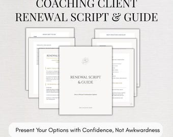 Coaching Client Renewal Script & Continuation Guide, Retention Conversation Template, Editable Canva Tool for Coaches, End of Programme