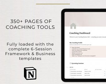 Notion Template for Coaches | Coaching Business Dashboard, Client Tracker & 6-Session Framework | Instant Download