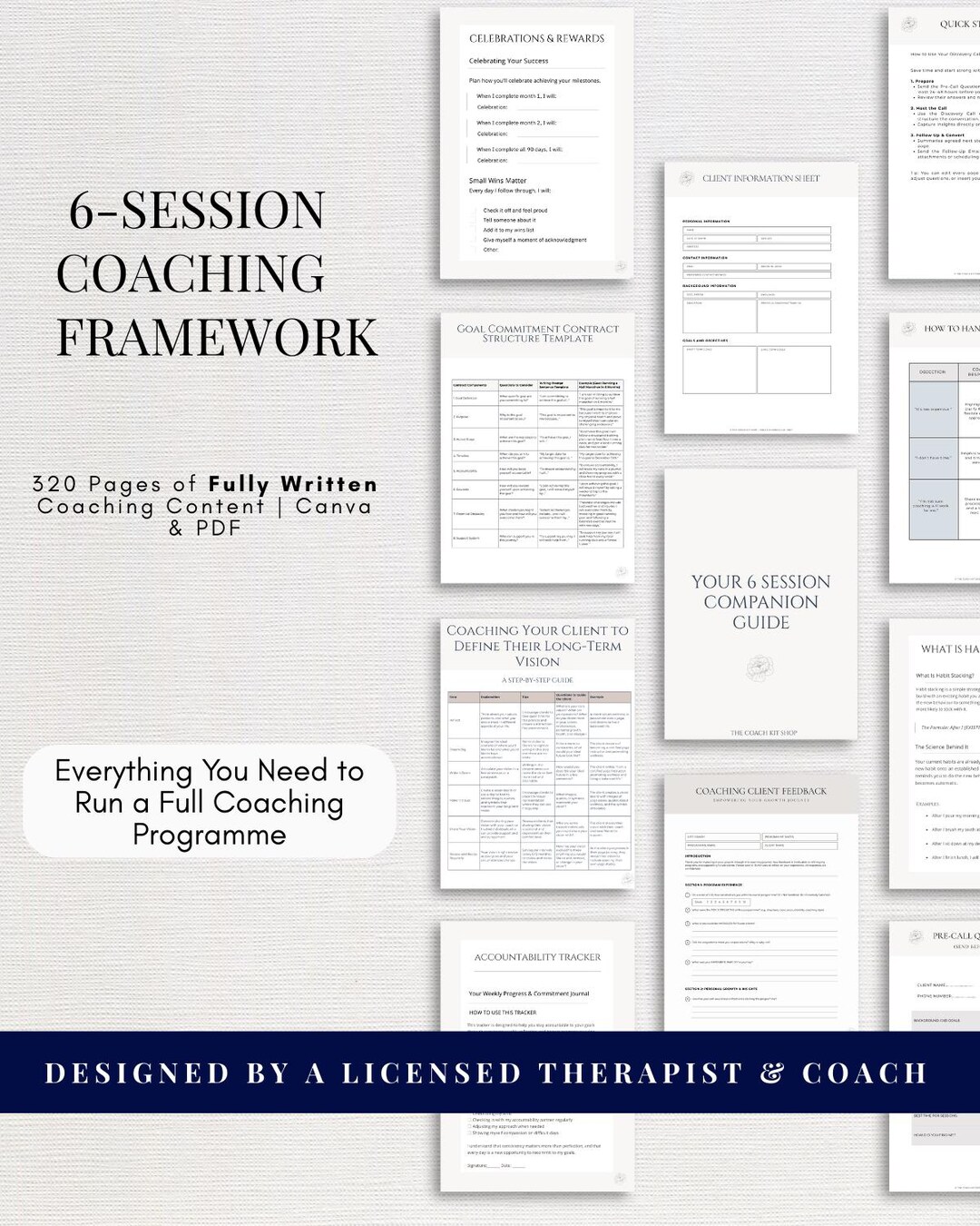Complete 6-session Coaching Framework | Life Coach Business Toolkit ...