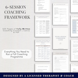 Complete 6-Session Coaching Framework | Life Coach Business Toolkit | Coaching Program Templates | Worksheets & Tools