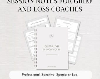 Grief Bereavement Coaching Session Notes, Loss Counseling Template, Mental Health Therapist Worksheet, Life Coach Transition Tool, Canva PDF