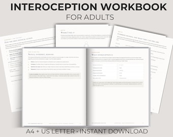 Interoception Workbook for Adults, Body Signals and Emotional Awareness Worksheets