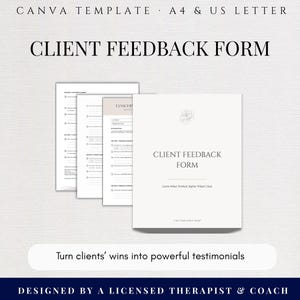 Formulaire de commentaires des clients de coaching, sondage modifiable de demande de témoignage pour les entraîneurs, modèle Canva de désembarquement des clients et d'évaluation du programme