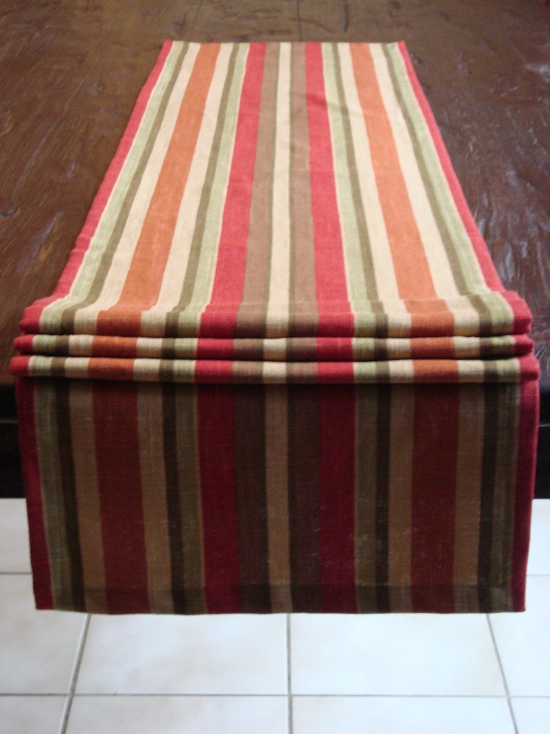Linen Stripe Table Runner Linen Runner Stripe Runner 15x75 Jaclyn Smith Runner