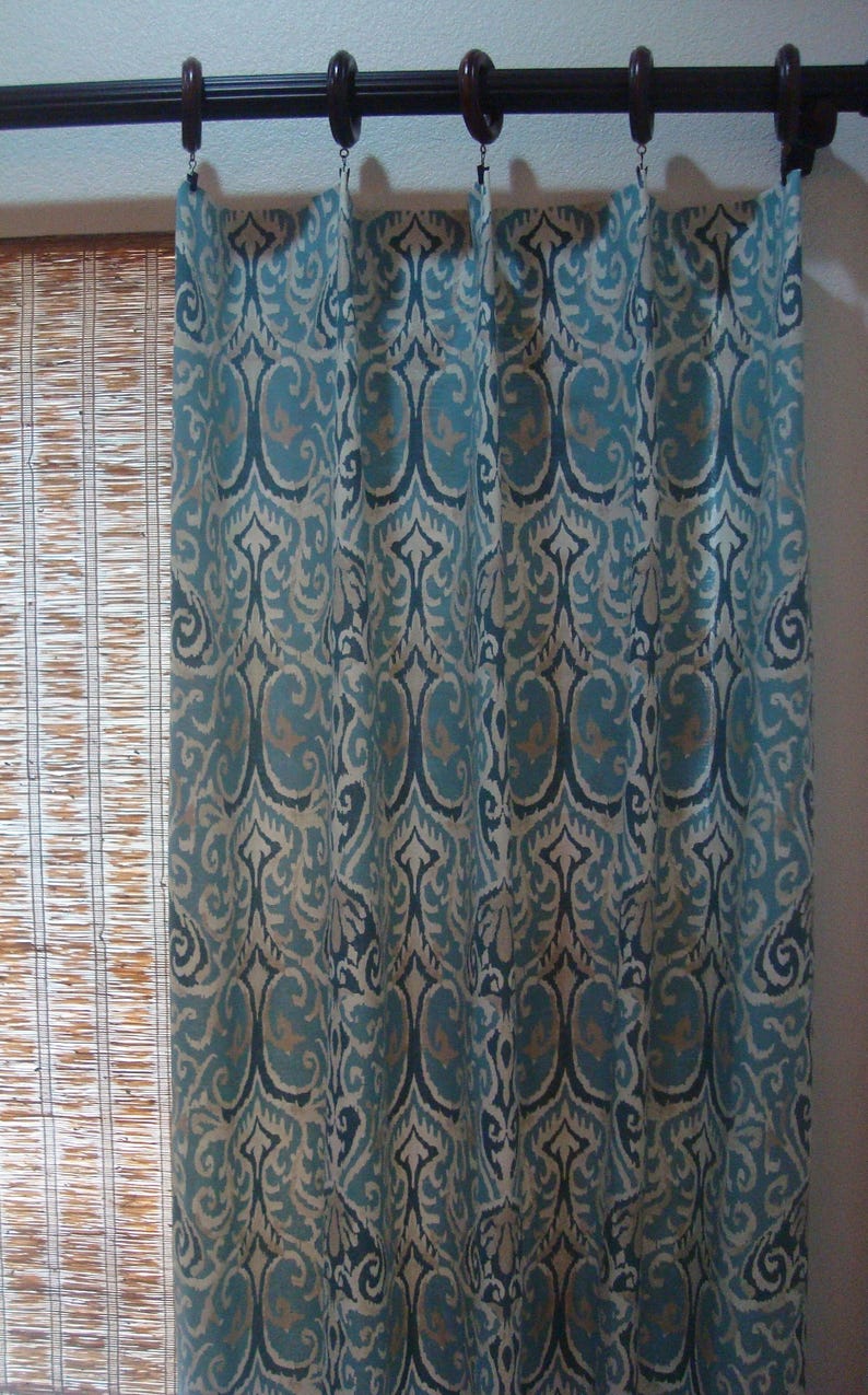 Blue Ikat Curtains Ikat Curtain Panels Blue Ikat Curtains Etsy