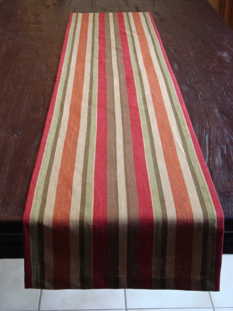 Linen Stripe Table Runner Linen Runner Stripe Runner 15x75 Jaclyn Smith Runner