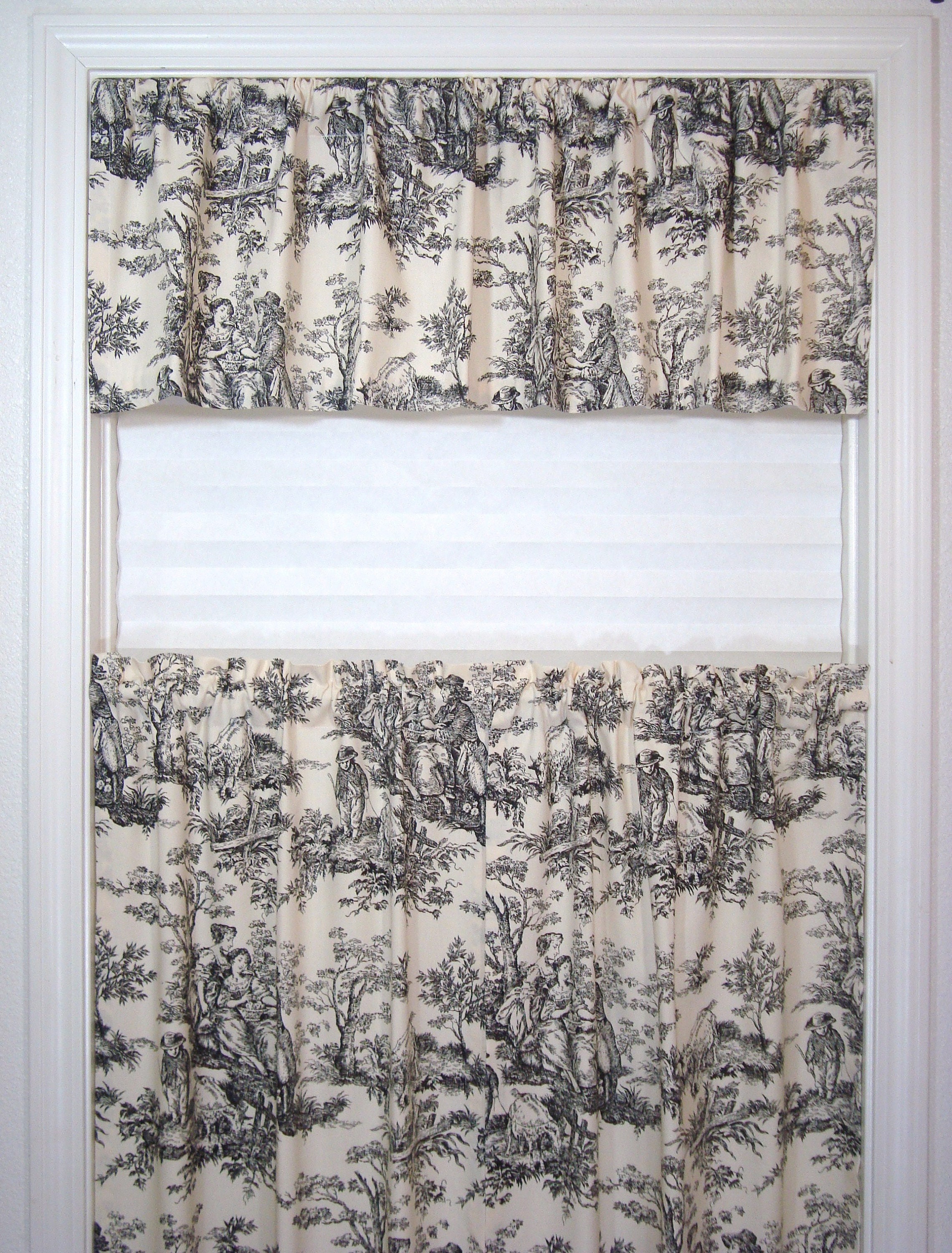 Toile Cafe Curtains Kitchen Cafe Curtains Toile Curtains ...