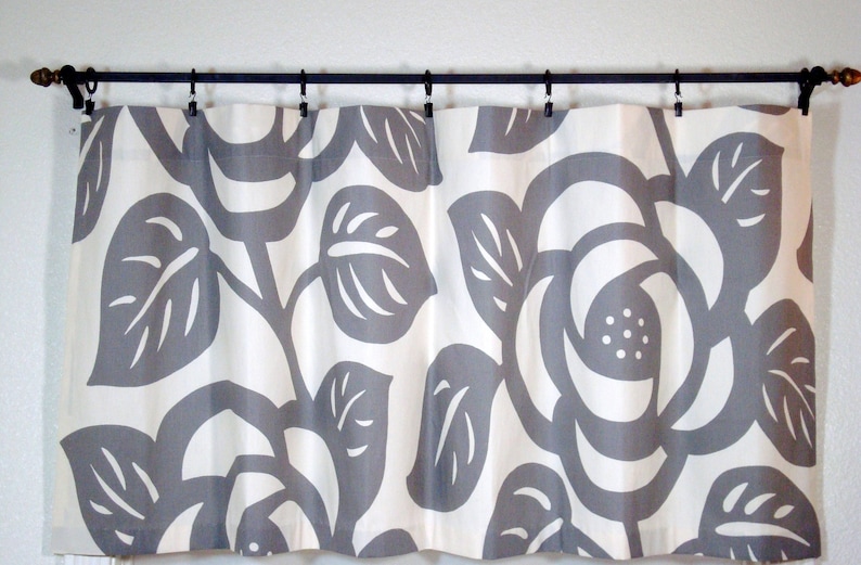 52x22 Grey Cafe Curtains Kitchen Cafe Curtains Grey Cafe Curtain Thomas Paul Grey Curtain Grey Duralee Curtain 1 pan