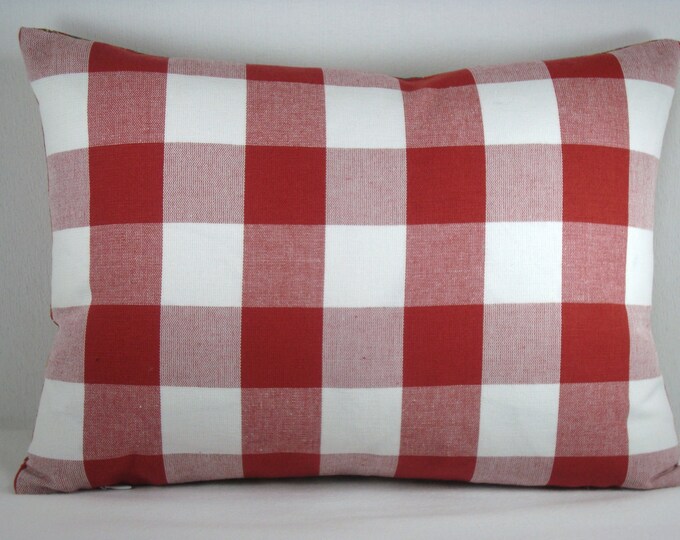 Paisley Lumbar Pillow Cover Yellow/blue/red and White Check Etsy