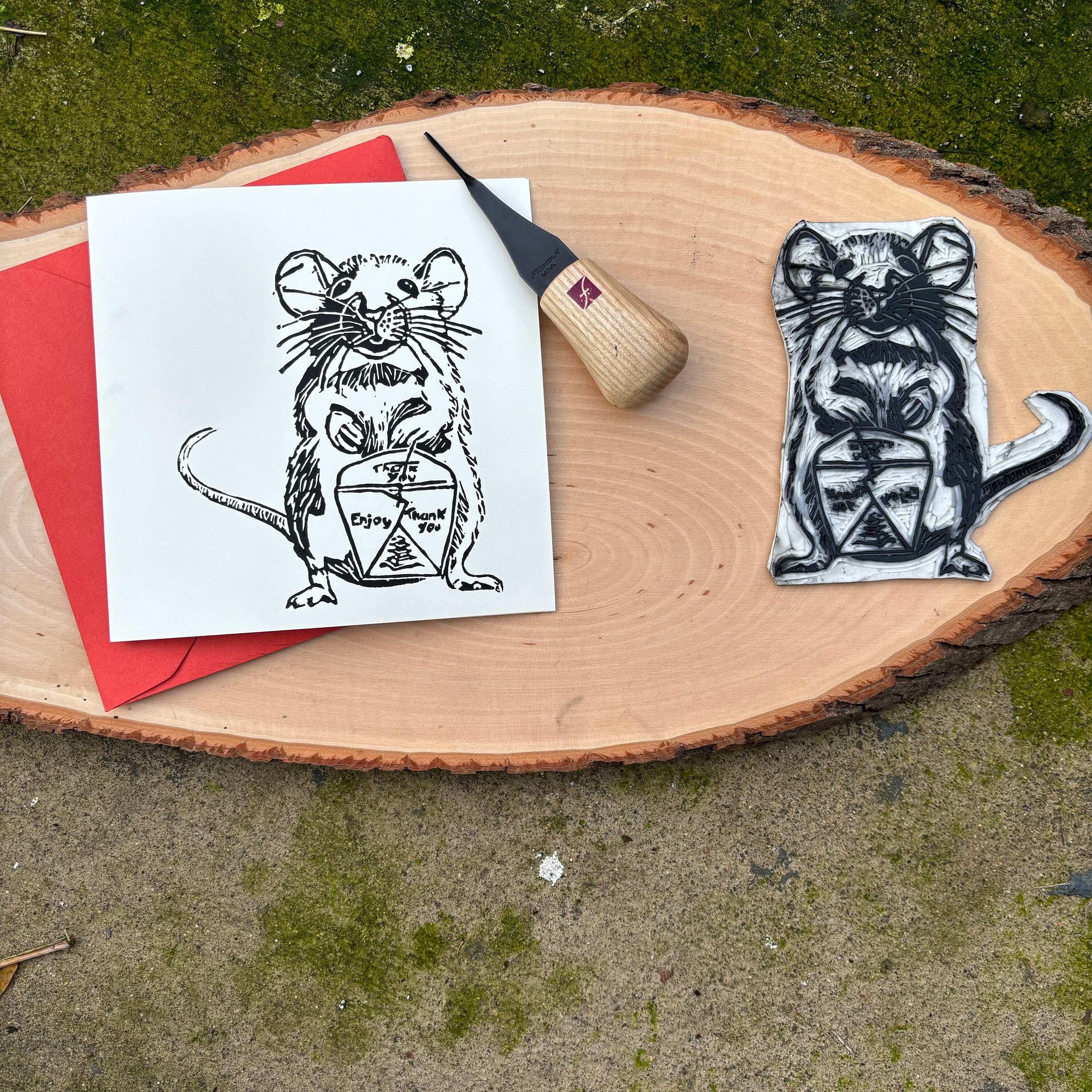 Rat Thank You Blank Folded Card - Etsy