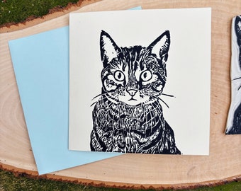 Tabby Cat Blank Folded Card