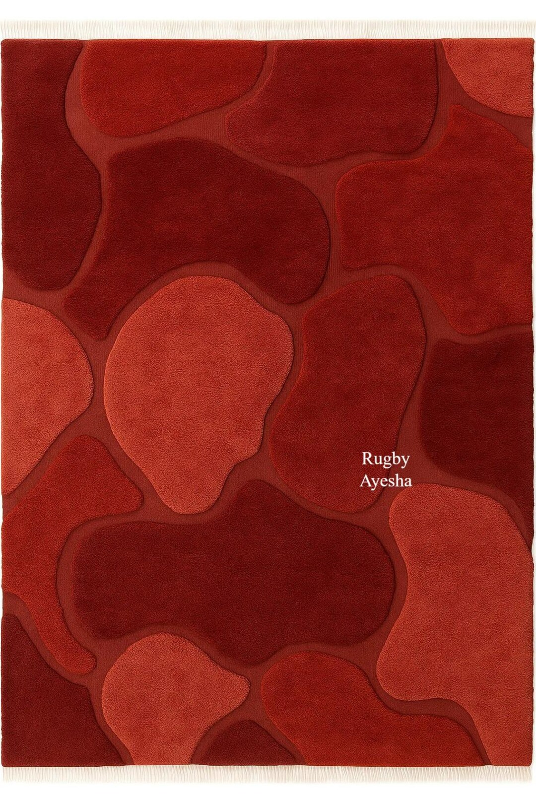 Modern Rug Red Pattern Red Abstract Rug | Hand-tufted Modern Carpet | Luxury Textured Area Rug ...