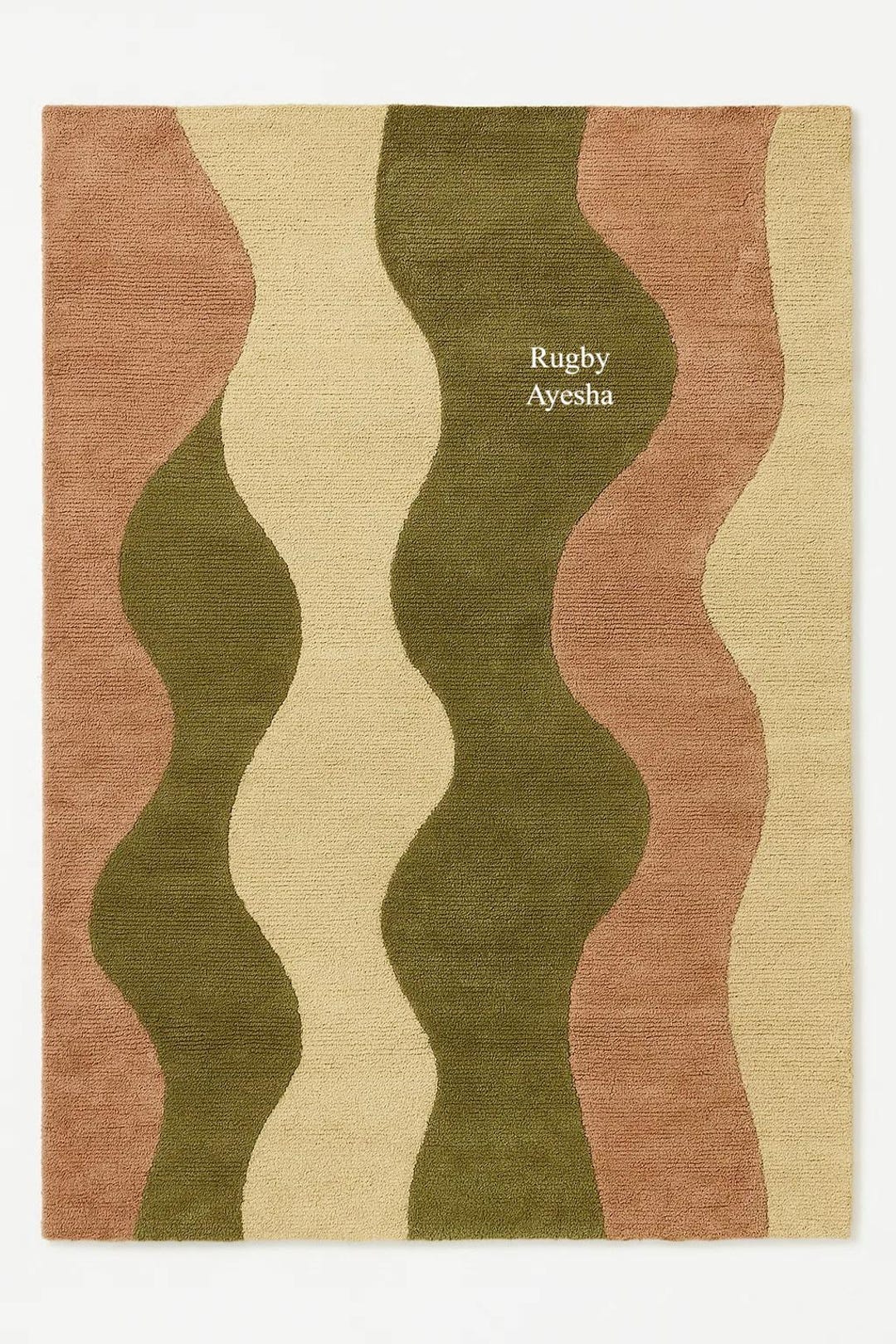 Modern Wavy Rug | Earth Tone Abstract Carpet | Hand Tufted Organic Wave ...