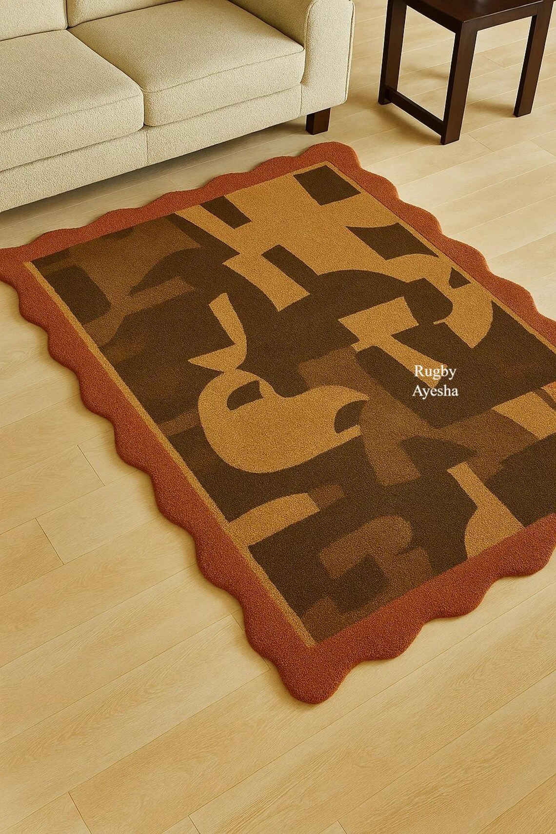 Abstract Arch Color Block Area Rug | Modern Geometric Burgundy Olive ...