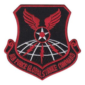 Air Force Global Strike Command Embroidered Iron-On Patch – Red Military Gear (3x3")