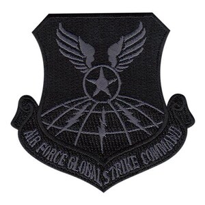 Black AFGSC Patch - Air Force Global Strike Command Subdued Tactical Embroidered Military Patch