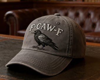 Hand-Embroidered F-Caw-F Crow Hat Men Women Adjustable Baseball Cap