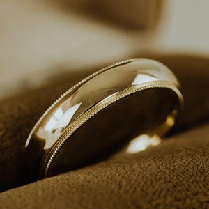 14k Solid Gold Wide Band Ring, Polished Finish - Men&#39;s & Women&#39;s Gold Wedding Band, Dainty Everyday Ring, Statement Ring, Unisex Gold Ring
