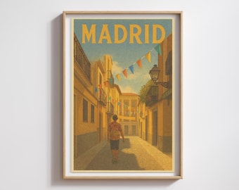 Madrid Vintage Travel Poster | Retro Wall Art | Printable Digital Download | WanderWallsGB