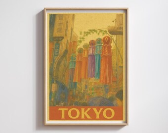 Tokyo Vintage Travel Poster | Retro Wall Art | Printable Digital Download | WanderWallsGB